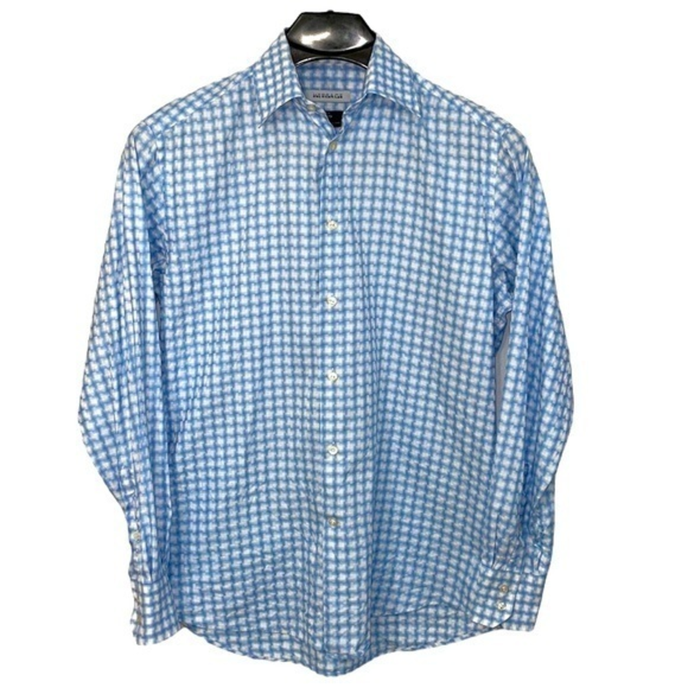 Versace Collection City‎ men’s Size 39/15.5 blue & white dress shirt. EUC